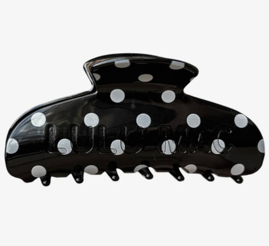 Lulu Mac black polka dot hair clip