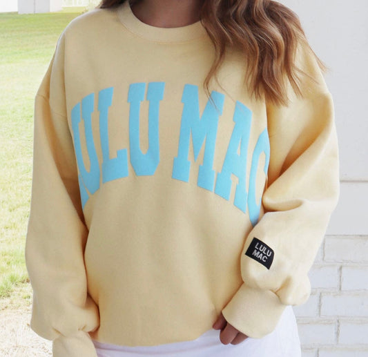 Lulu Mac yellow and blue sweatshirt