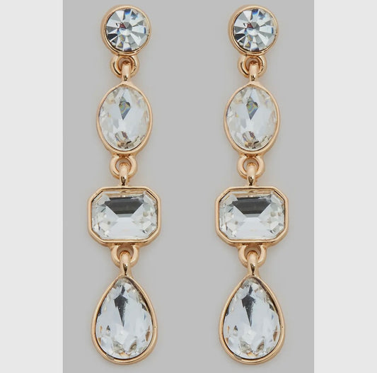 Tiered rhinestone drop earrings