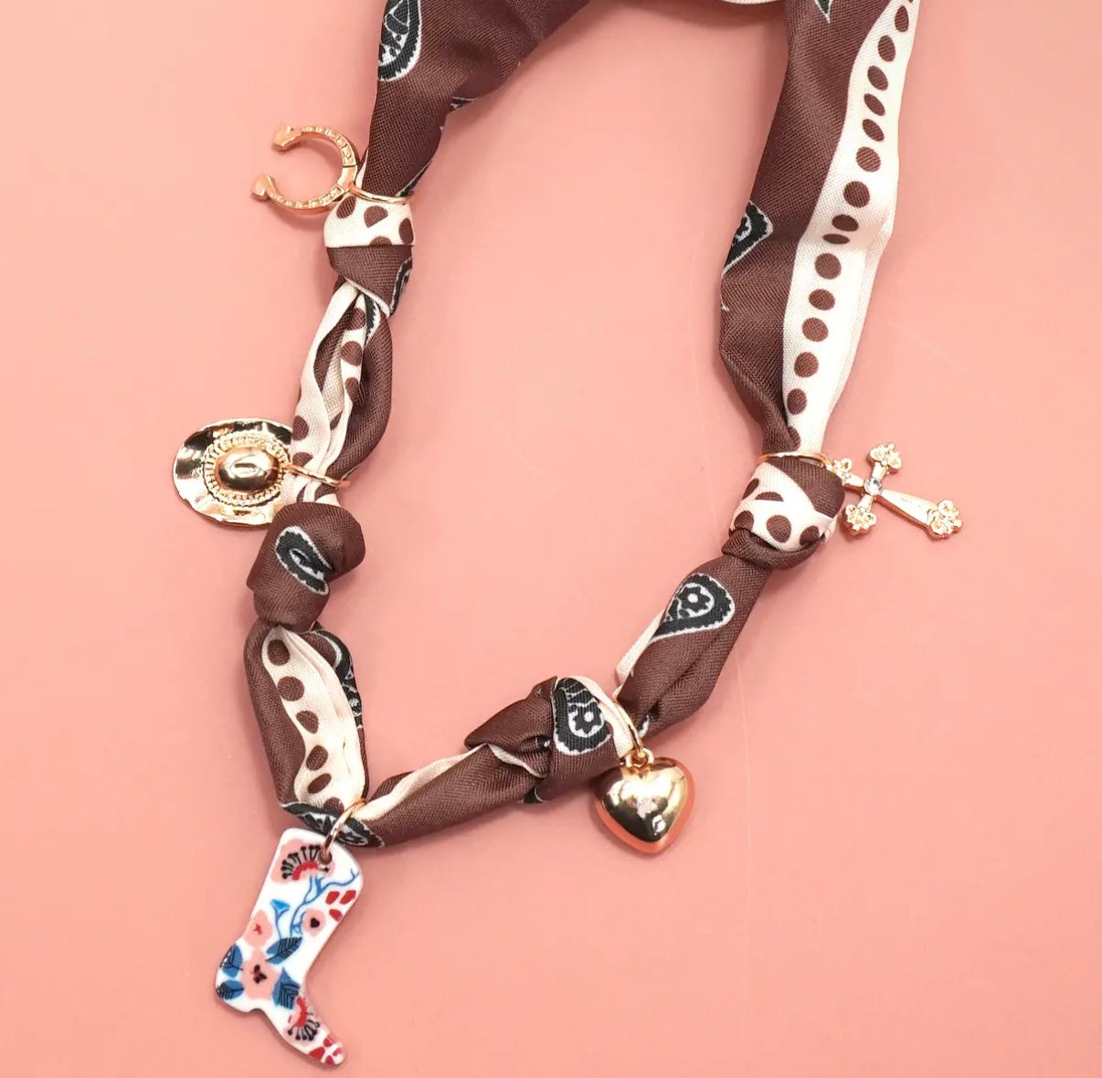 Scarf charm necklace