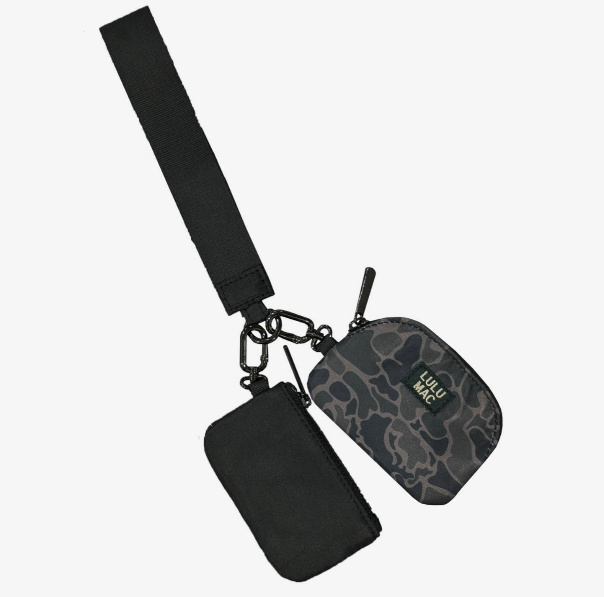 Lulu Mac black camo wristlet