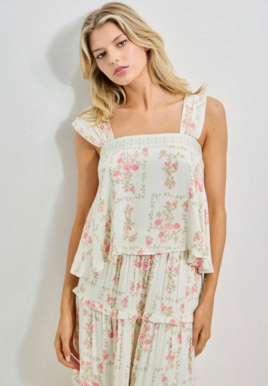 Floral flowy tank