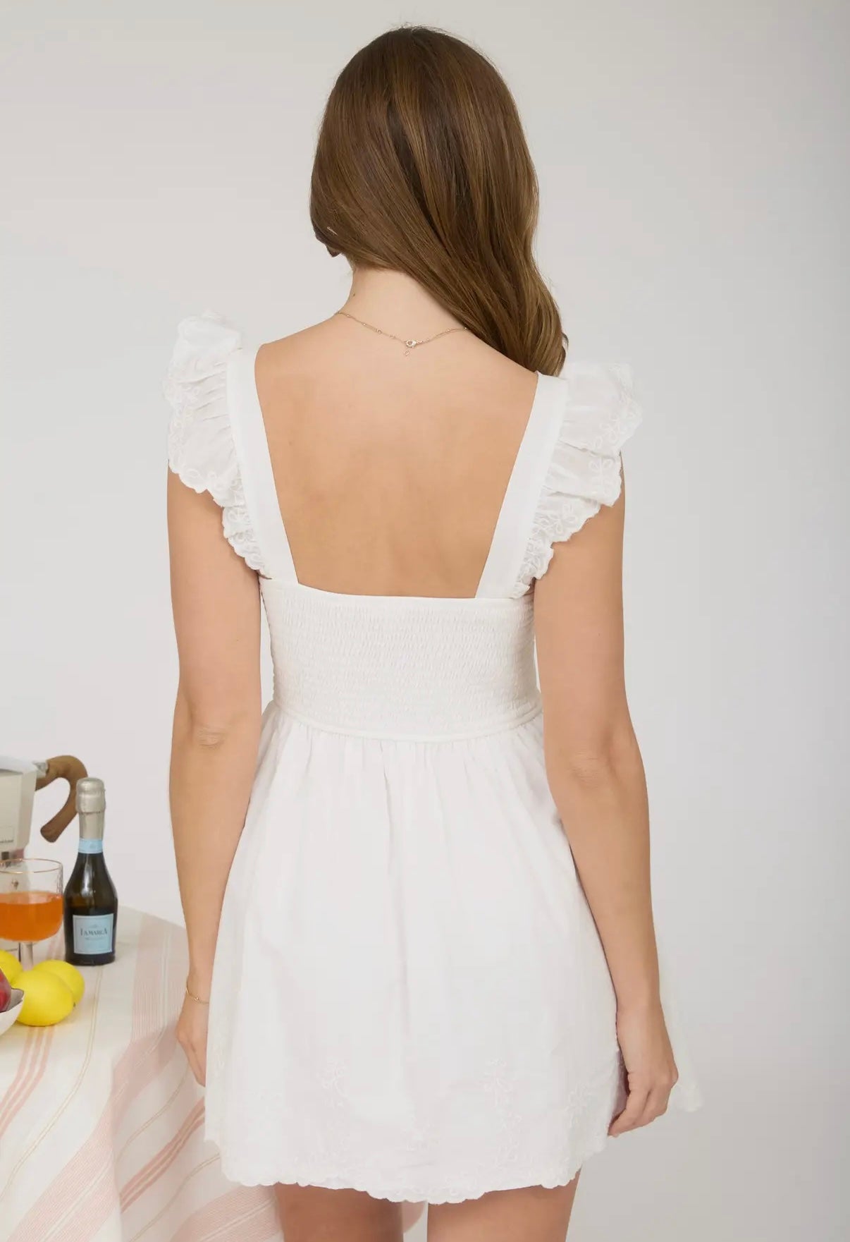 White eyelet dress