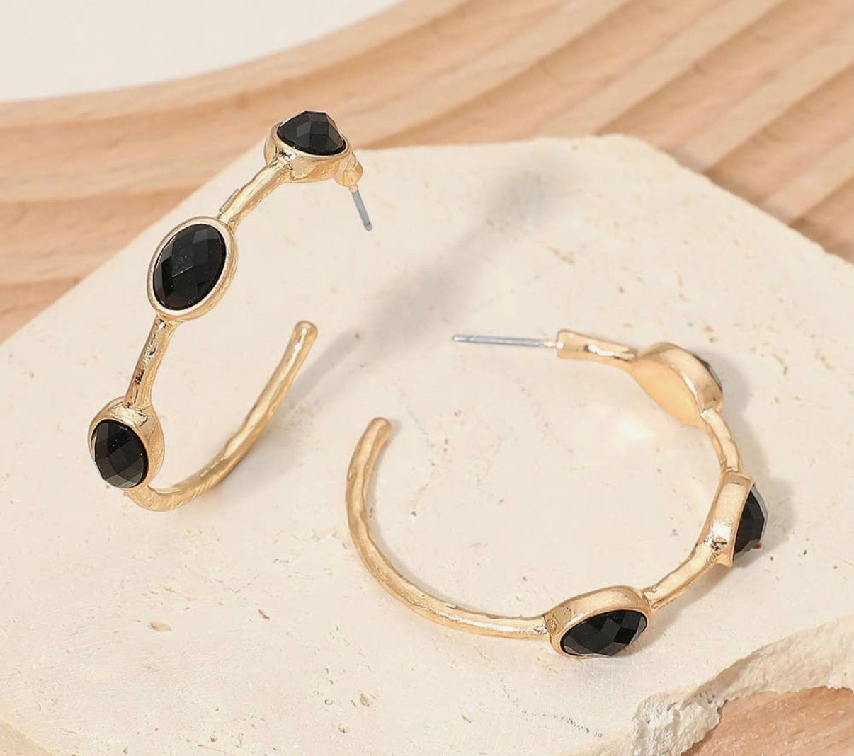 Gold and black hoops