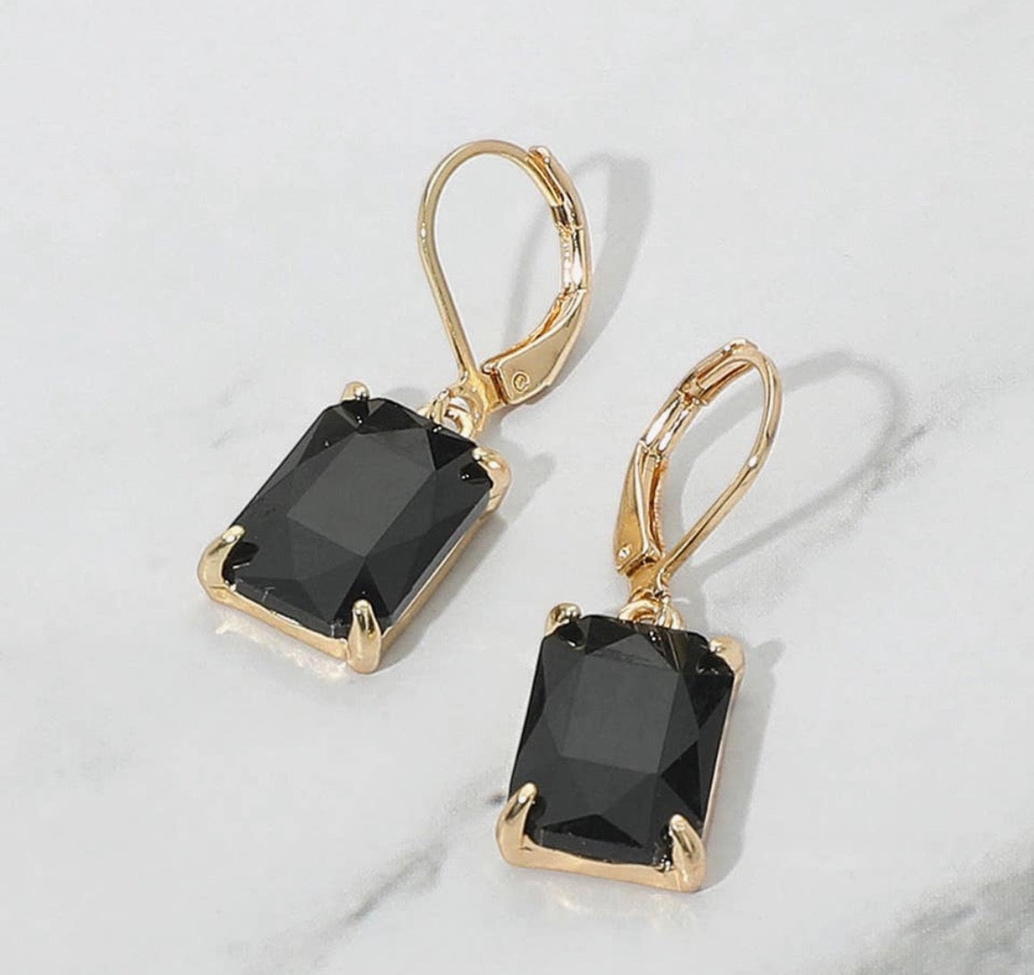 Rectangle drop earrings