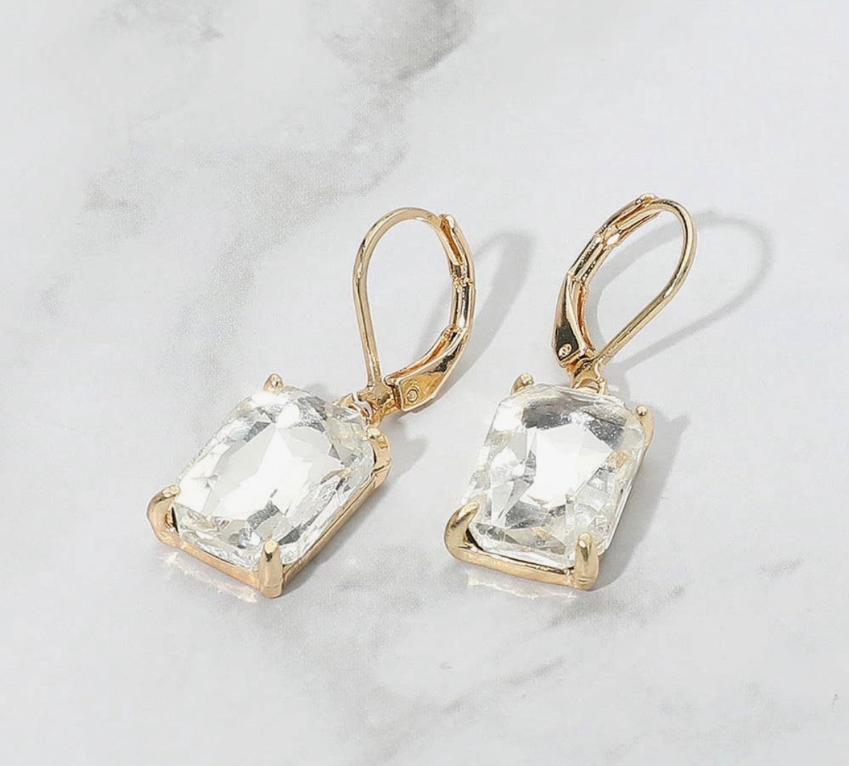 Rectangle drop earrings