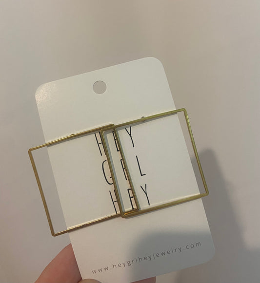 Gold square hoops