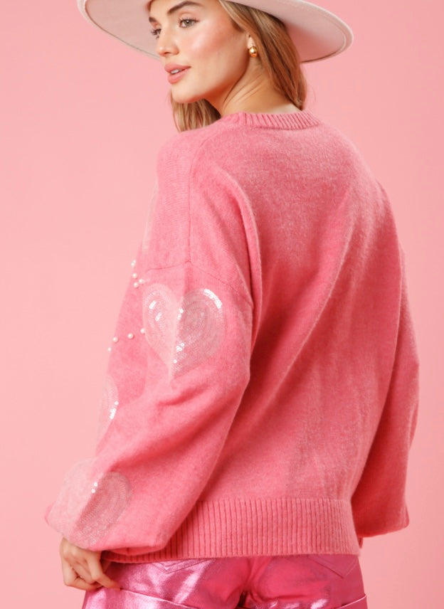 Pink hearts sweater