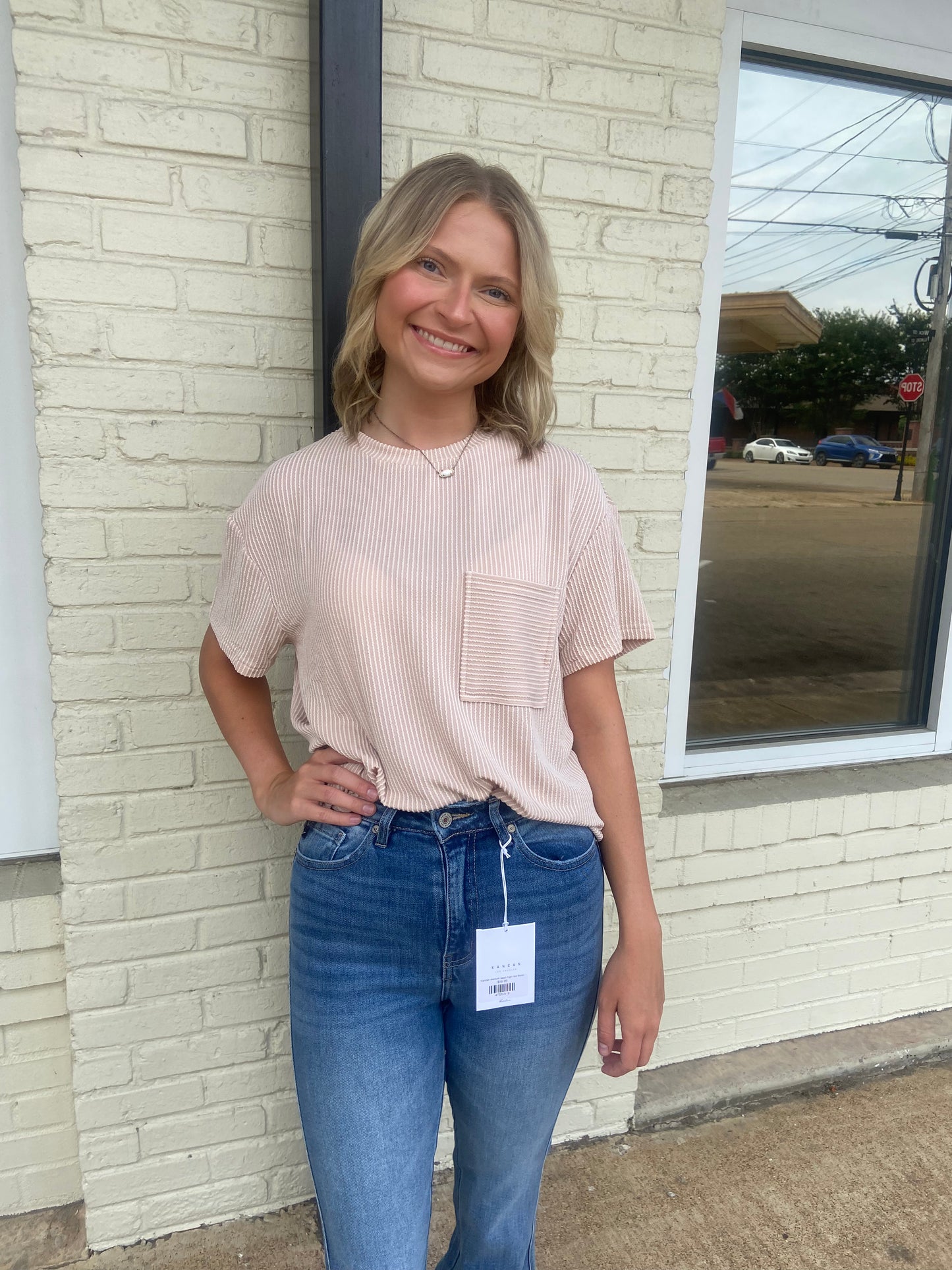 Oatmeal textured tee