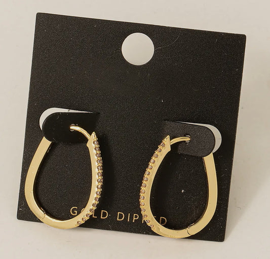 Gold oval earrings