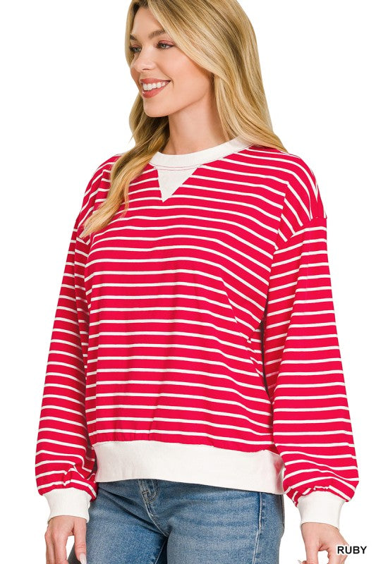Red striped sweatshirt
