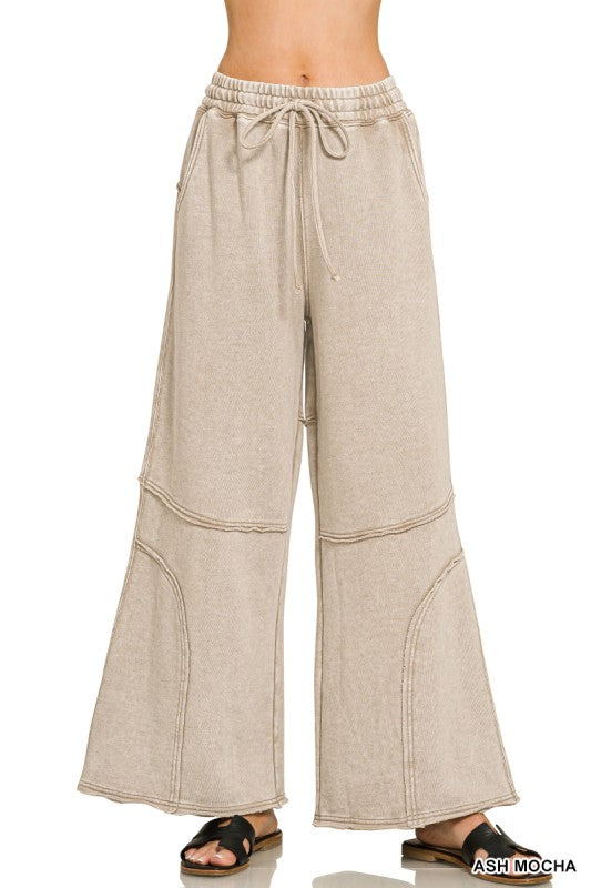 Ash mocha flared sweatpants
