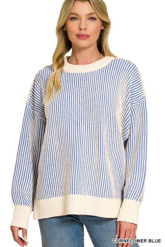 Blue striped sweater