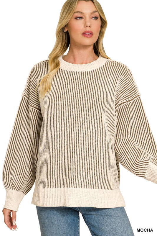 Brown striped sweater
