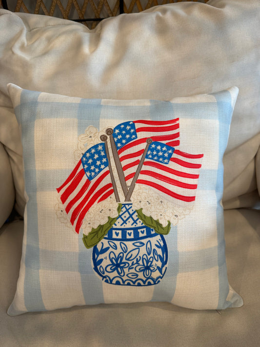 Chinoiserie flag pillow