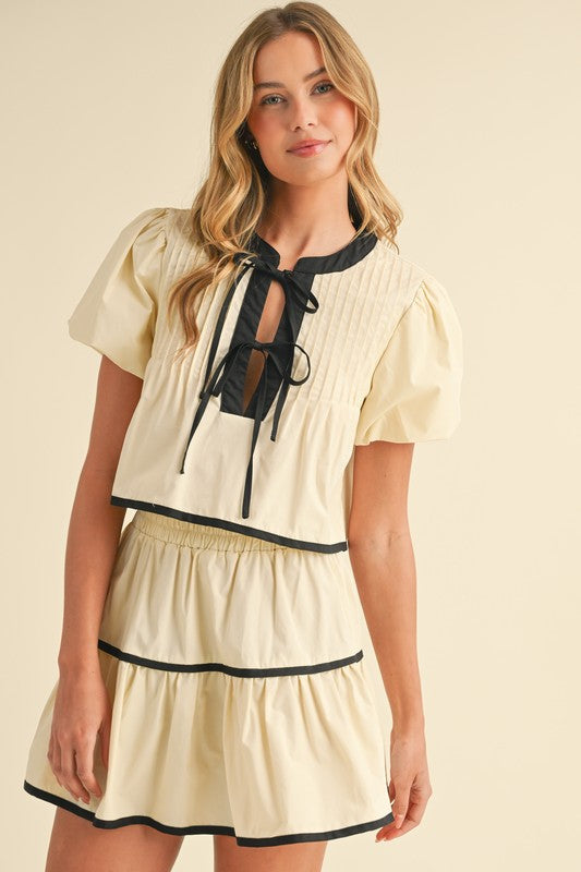 Cream and black skirt
