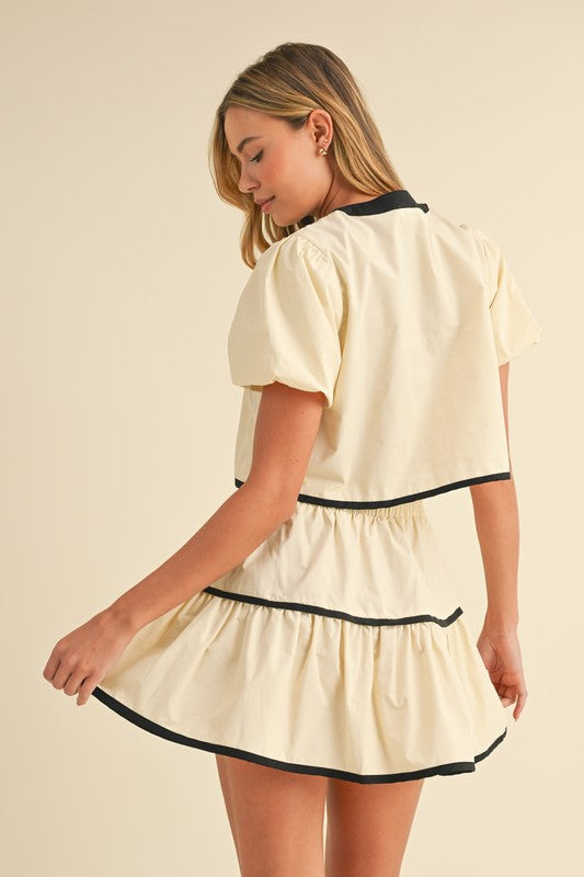 Cream and black skirt