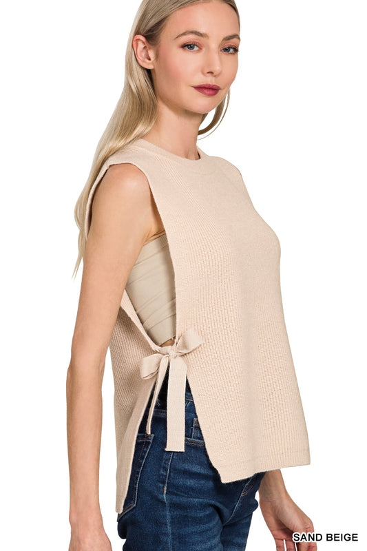 Beige sleeveless sweater