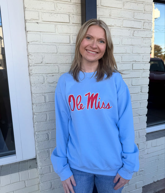 Powder blue Ole Miss sweatshirt