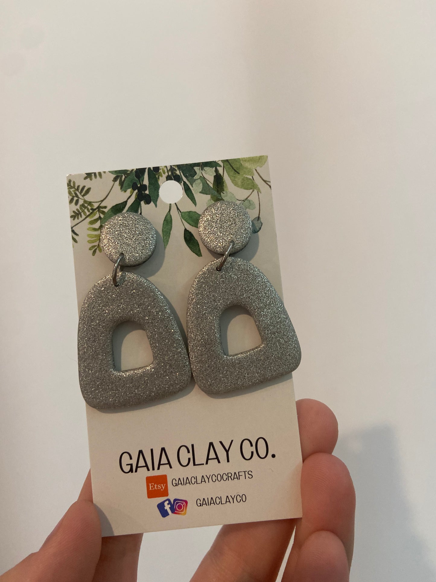 Gaia clay silver earrings