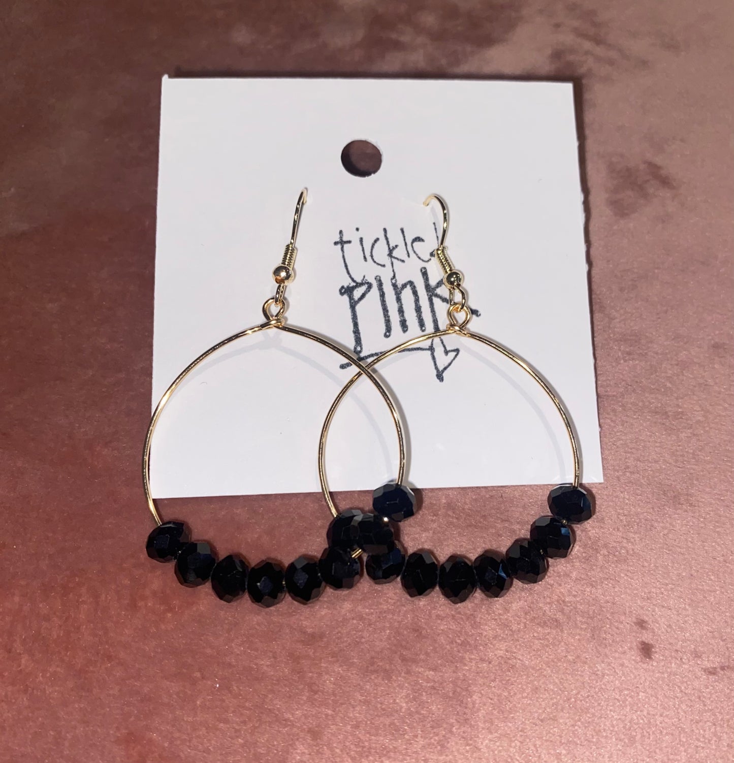 Black beaded hoops