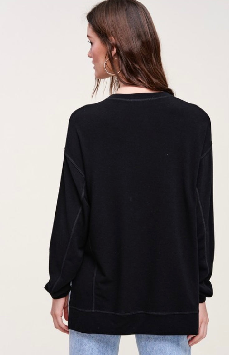 Black long sleeve top