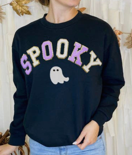 Spooky chenille and glitter sweatshirt