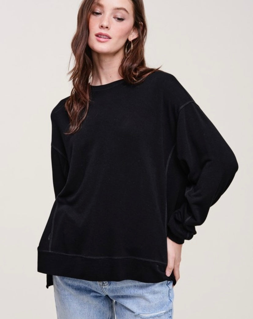 Black long sleeve top