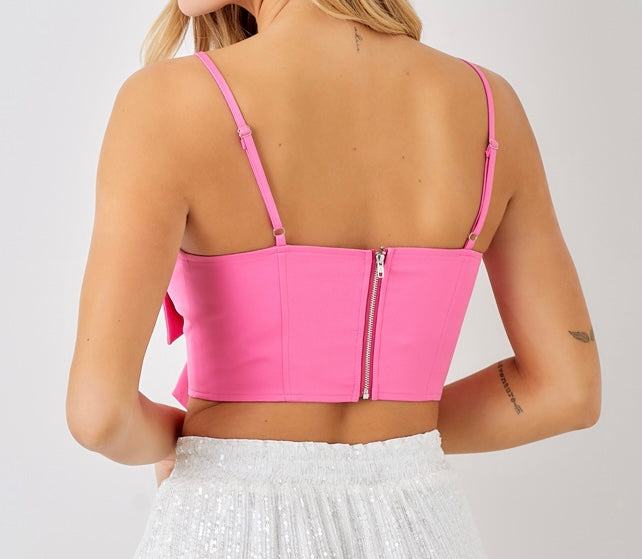 Pink bow top