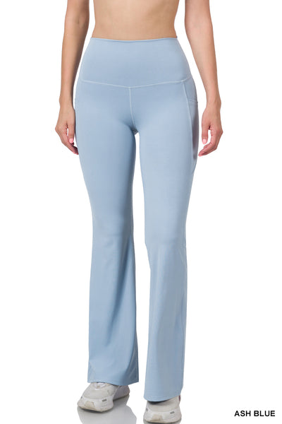 Plus light blue flared yoga pants