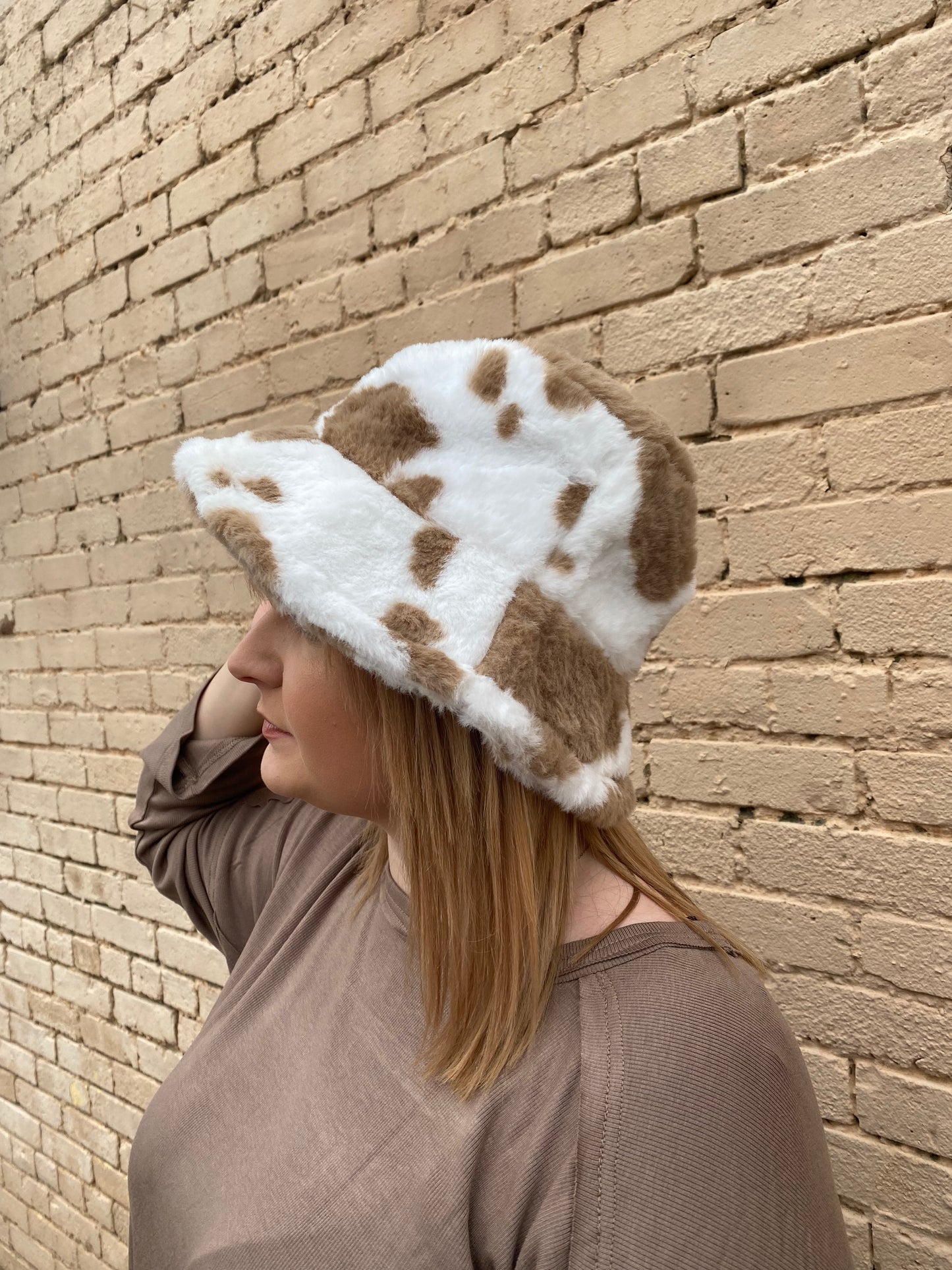 Cow print bucket hat