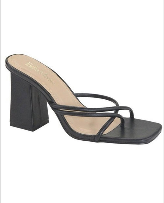 Black strappy heels