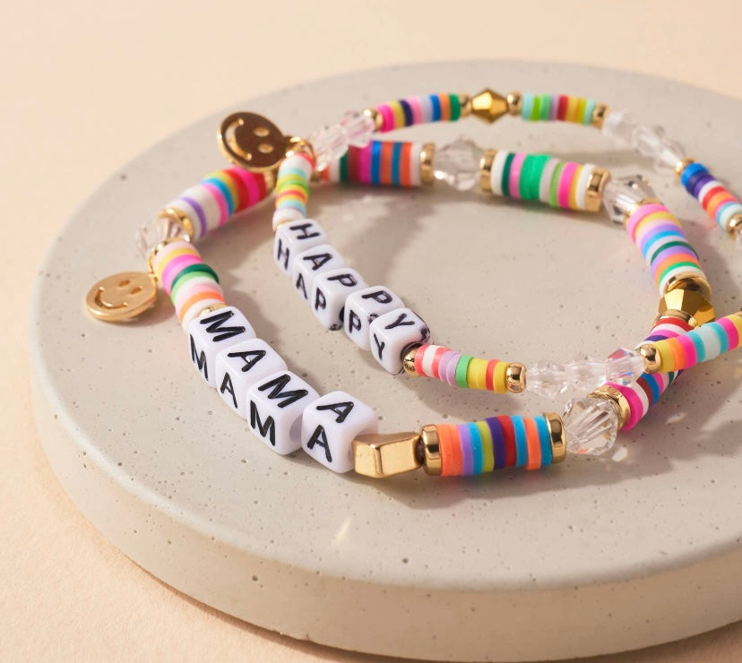 Happy mama 2 piece bracelet set