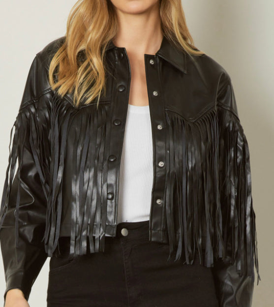 Black fringe jacket