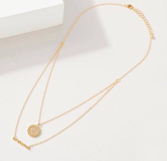 Mama with heart necklace