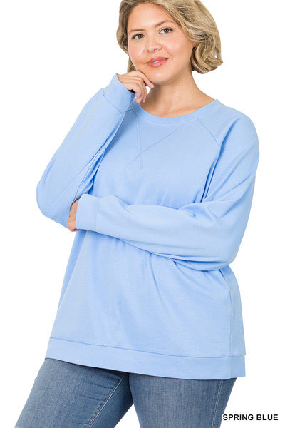 Plus spring blue sweatshirt