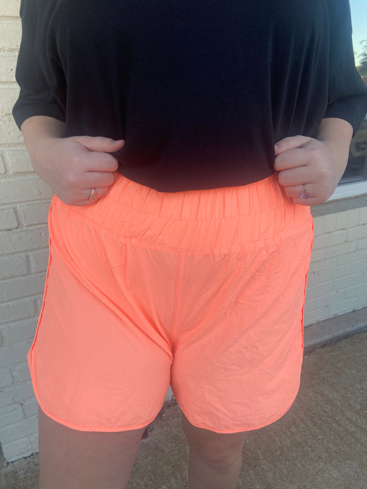 Plus coral athletic shorts