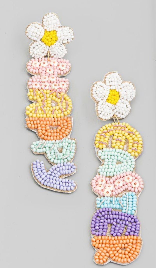 Happy Easter beaded earrings