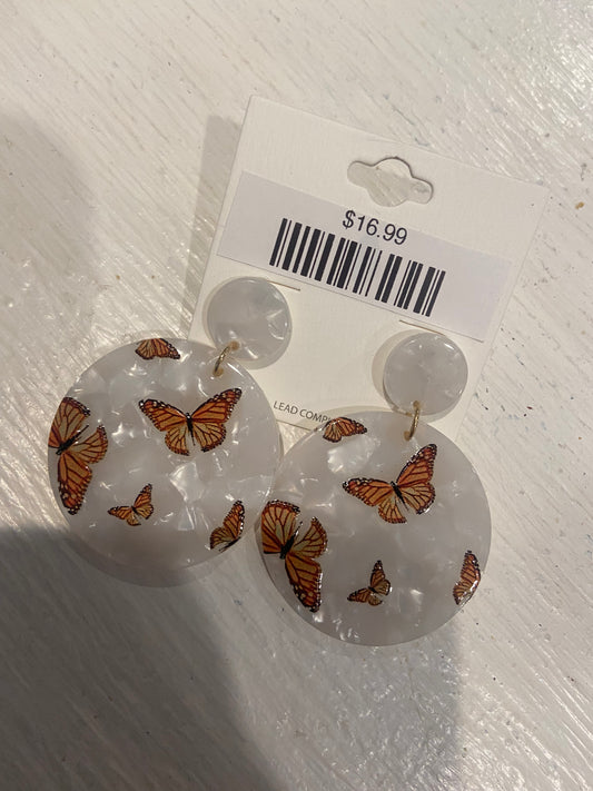 Acrylic butterfly earrings