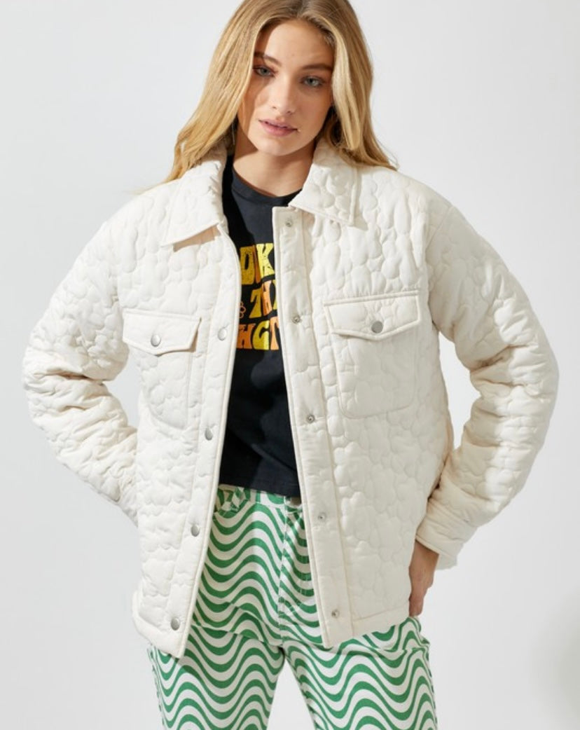 Flower quilted jacket