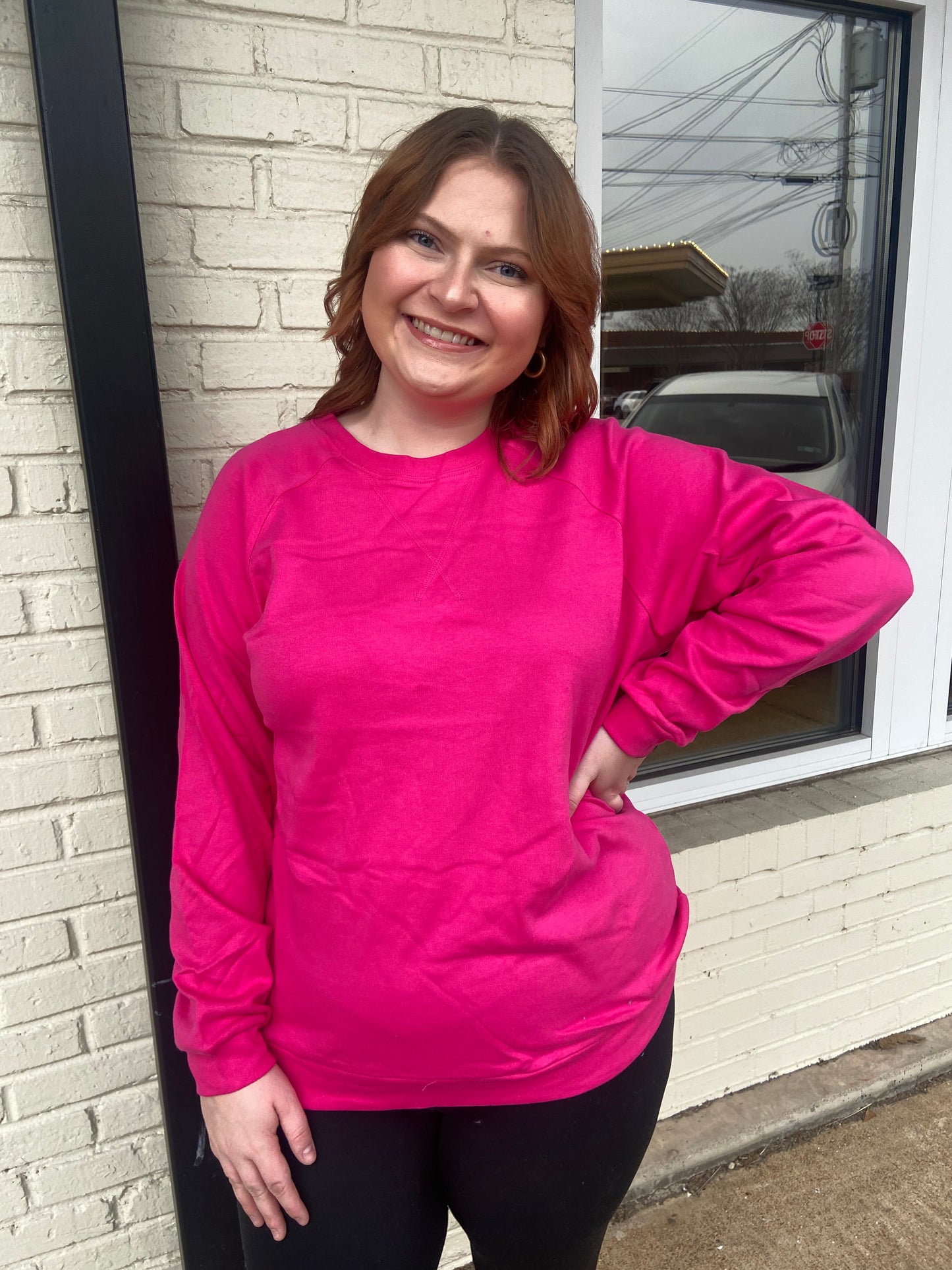 Hot pink sweatshirt