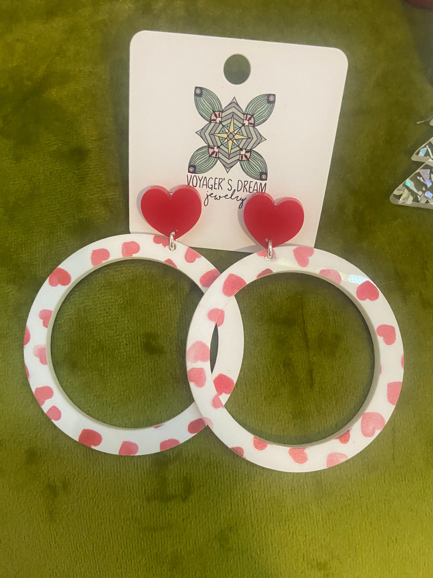 Valentine circle earrings