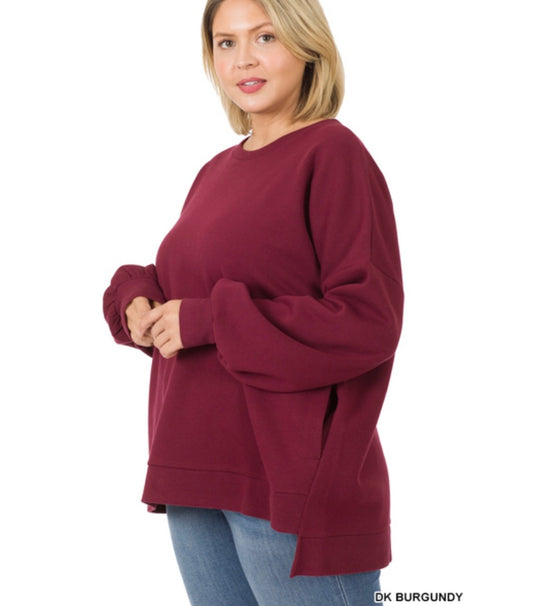 Plus burgundy sweatshirt