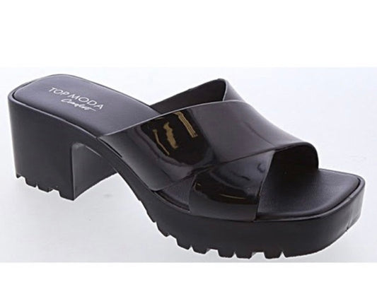 Black crisscross sandals