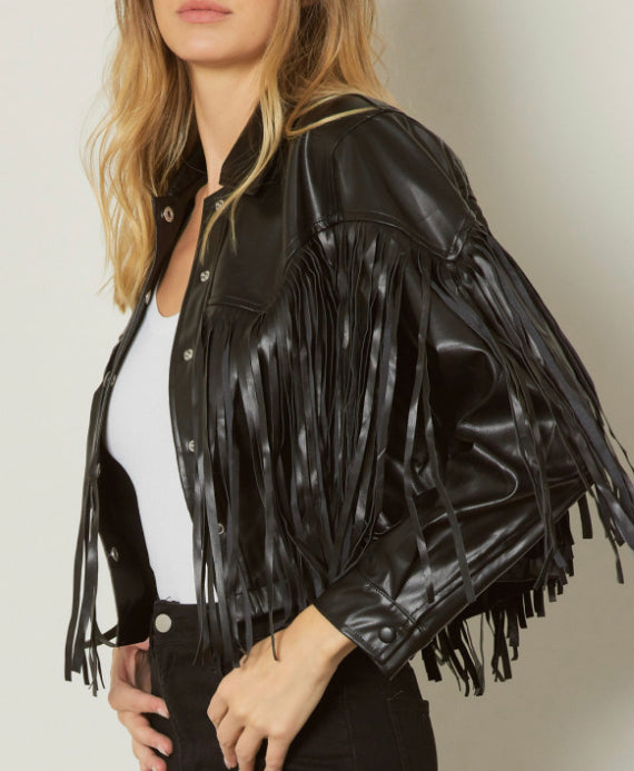 Black fringe jacket